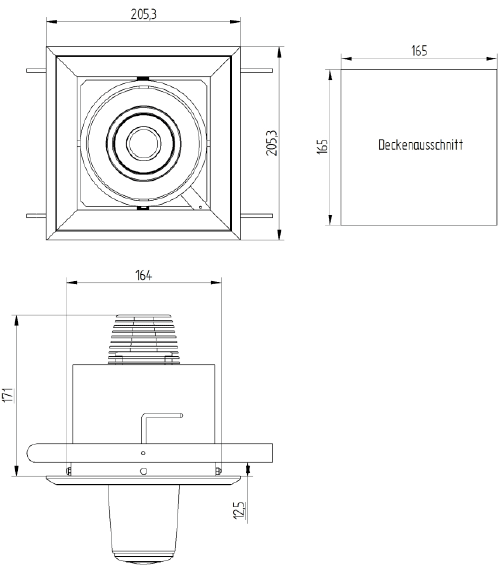 phos-downlight-dimensions